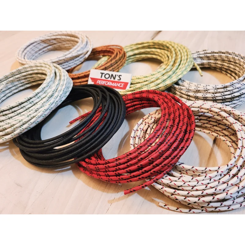 12 Gauge Cloth Braided Primary Wire [Sold By The Foot] Solid Black