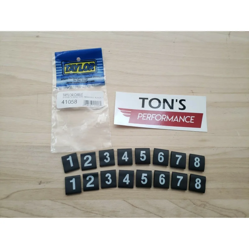 Taylor Cable Spark Plug Wire Black Heat Shrink Sleeve Marker with Numbers 41058