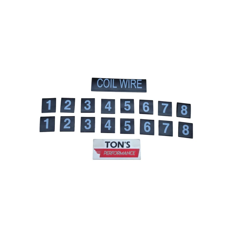 Spark Plug Wire Black Heat Shrink Sleeve Marker with White Numbers