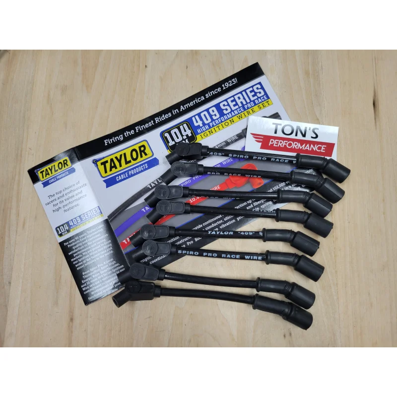Taylor Spark Plug Wire Set 409 Pro Race 10.4mm 135 for Chevy LS Cars Black 79013
