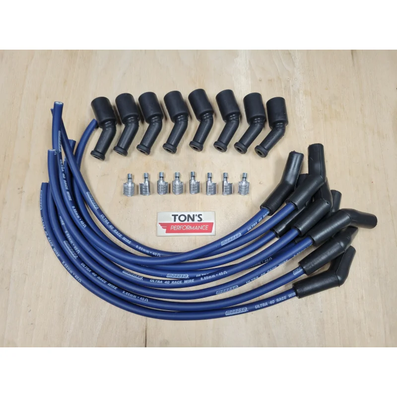 16″ MOROSO Ultra 40 Race 8.65mm LSX LS1 LT Universal Unassembled Custom Spark Plug Boots wires Black Moroso Ultra 40 Race Wire