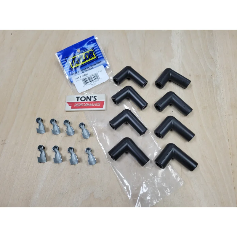 Taylor Cable 46001 Spark Plug Boot And Terminal Kit 90 degree right angle 8 pack