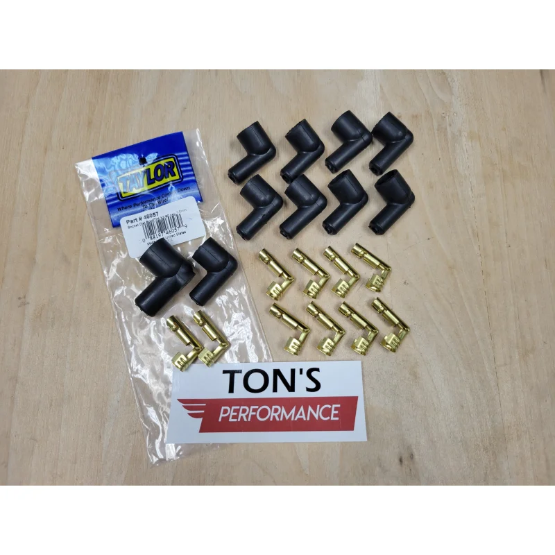Taylor Cable 46057 Distributor Boot & Terminal Kit 90 Degree Black Female Socket