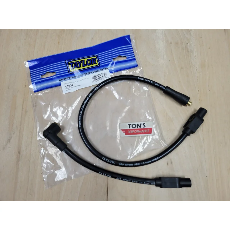 Taylor Spiro Pro 10.4mm Plug Wires Harley 1980-1998 Touring FLH, 1986-2003 Sportster XL Red / Black Black