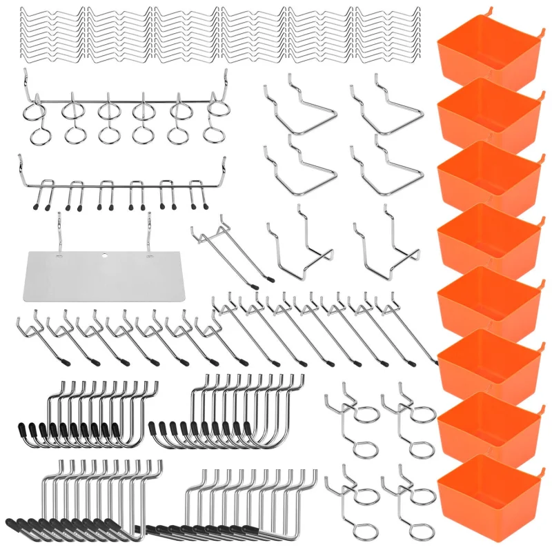 142Pc Pegboard Hooks and Organizer Set – Versatile Storage for Home and Workshop