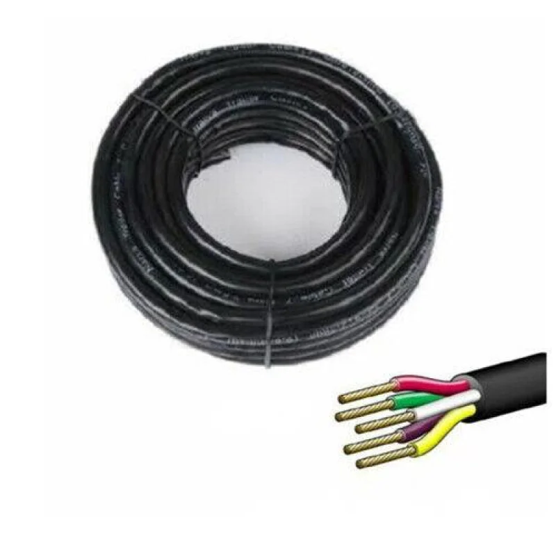 100M 5 Core Wire Cable for Trailers – Oxygen-Free Copper, V90 PVC, Automotive & Marine Grade