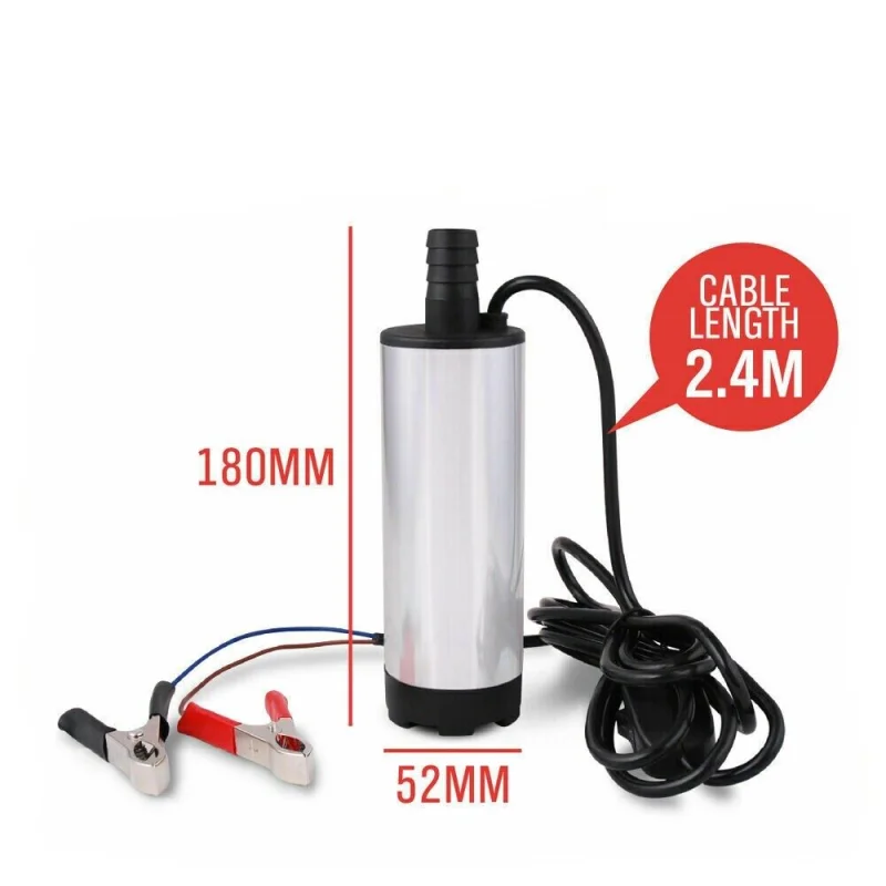12V Aluminium Submersible Transfer Pump for Fuel, Diesel, Water – 32 L/m with Oil Pump Capability