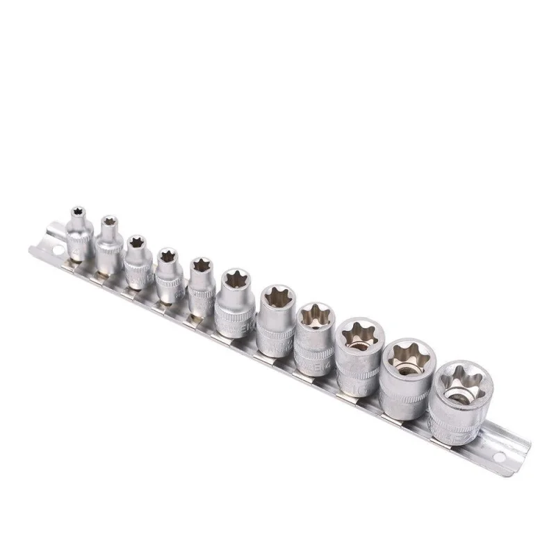 11Pc E Type Torx Socket Set – Female Star External E4-E20 Sockets for Automotive Repair