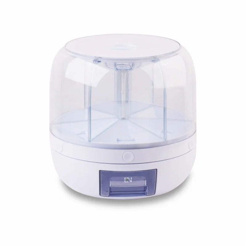 10KG 6in1 Rotating Grain Dispenser – Multi-Compartment Dry Food and Rice Storage