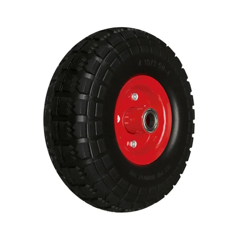 10-Inch Solid Hand Trolley Wheel | Puncture-Proof 3.50-4 Tyre with 19mm Bore