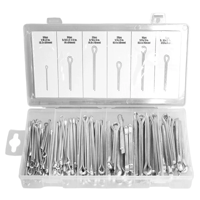 144Pc Cotter Pin Assortment Kit – Securing Split Pins Set for Various Applications