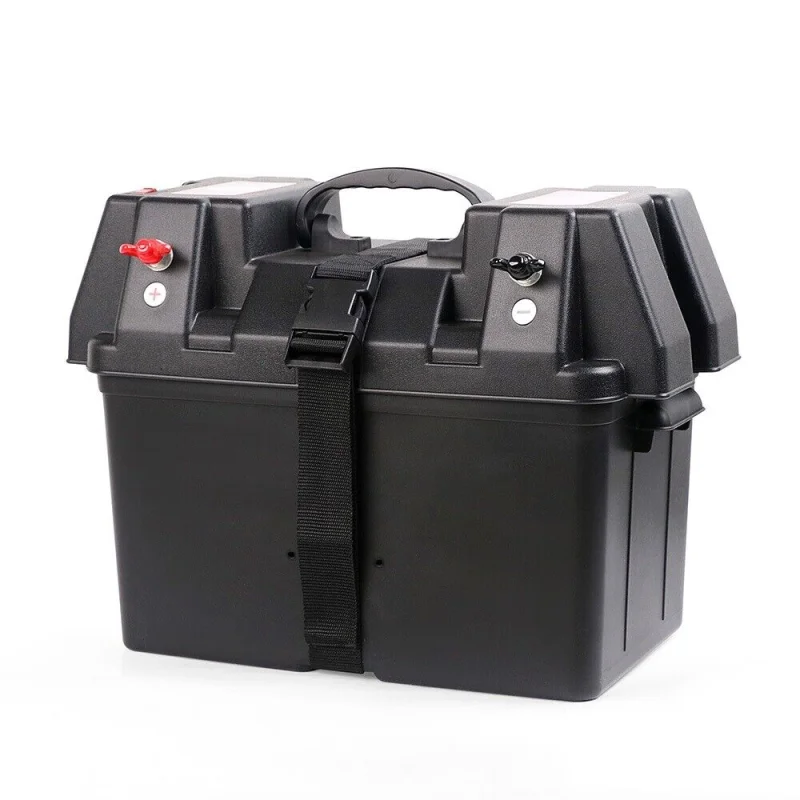 12V Deep Cycle Battery Box for Marine, Solar, USB Camping – Portable Power Storage