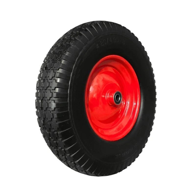 16″ 4.80/4.00-8 Solid Wheelbarrow Wheel 25mm Bore Puncture Proof Tyre