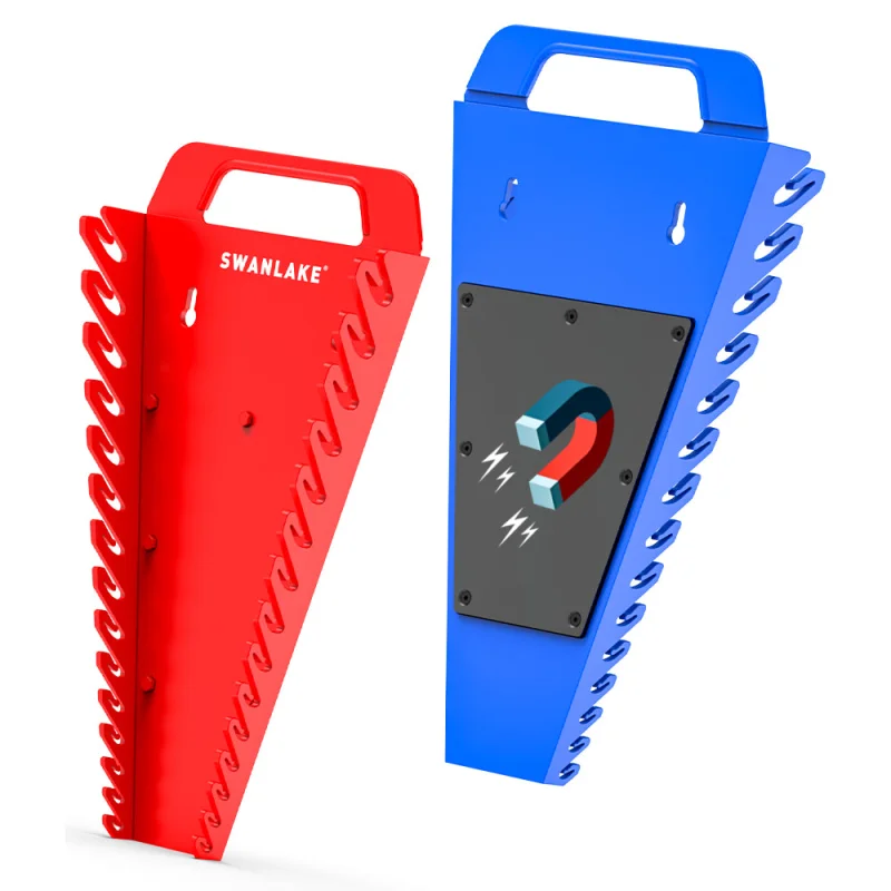 SWANLAKE 2PCS Magnetic Wrench Organizer with 15 Slots for Wall or Toolbox