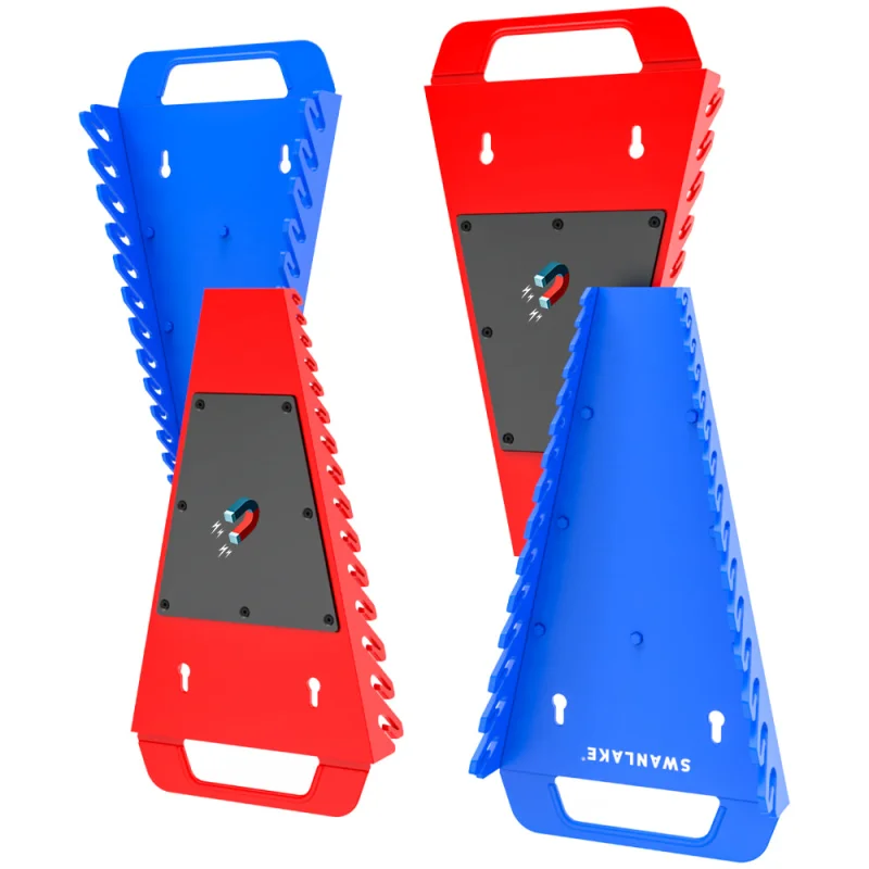 SWANLAKE 4PCS Magnetic Wrench Holder Set for Toolboxes & Wall Mount