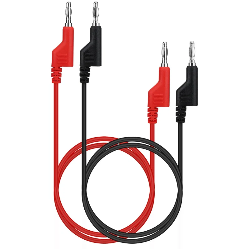 SWANLAKE 2-Pieces Banana to Banana Plug Test Lead Set 4mm Cable Lead Electrical Test Wire