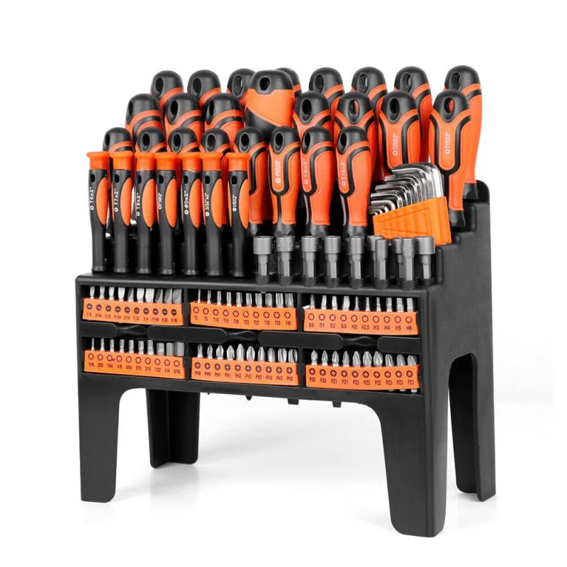 122Pc Magnetic Screwdriver Set with Ratchet Handle, Nut Driver, & Hex Keys