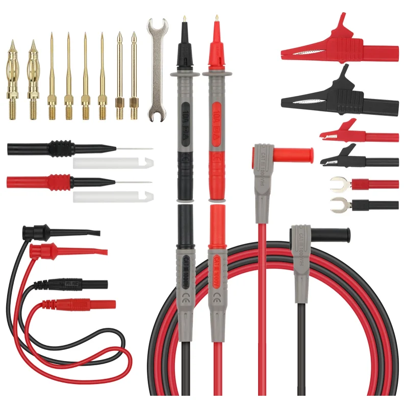 SWANLAKE 27-Piece Multimeter Test Lead Kit with Alligator Clips