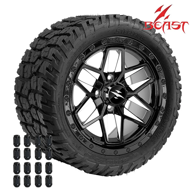 14″ White Widow Wheel with 22×10.5-14 Gator DOT Tire – Set of 4 | Beast